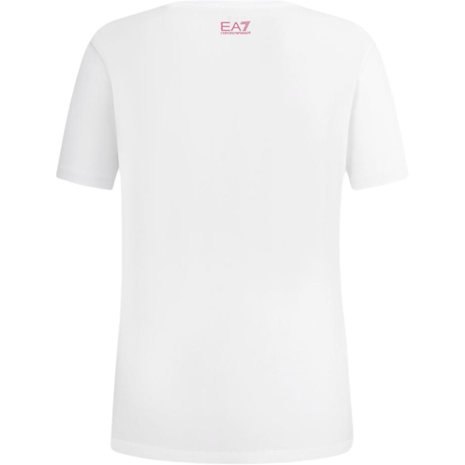 Emporio Armani EA7 SS23 Letter Logo Round Neck Pullover Short Sleeve T-Shirt Women tops White 3RTT13-TJFKZ-0193