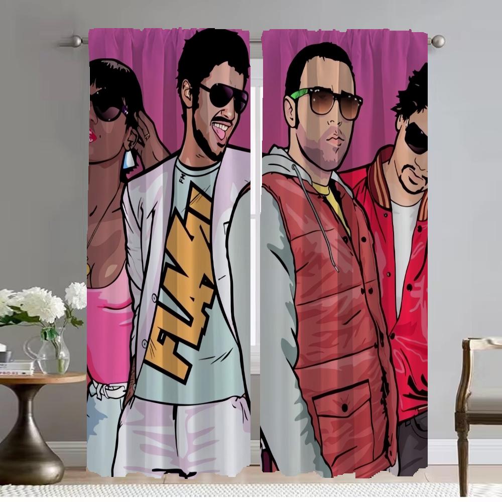 Farbtöne Gta Vice City Elegante Raumvorhänge für Kamerafenster Vorhang Tüll für Schlafzimmer Heiminnenvorhänge 2 Stück Trennwand W50xH70cmx2pcs-CL black