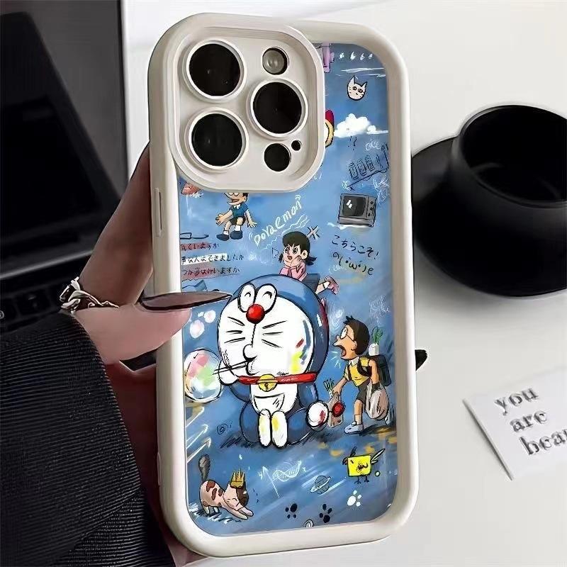 Spit bubbles Doraemon is suitable for Apple 14plus mobile phone case 13promax cartoon 15pro new 12 soft