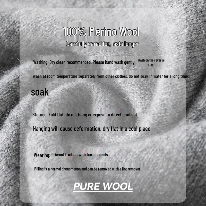 Hengyuanxiang Men's Pure Wool Button Vest Cardigan