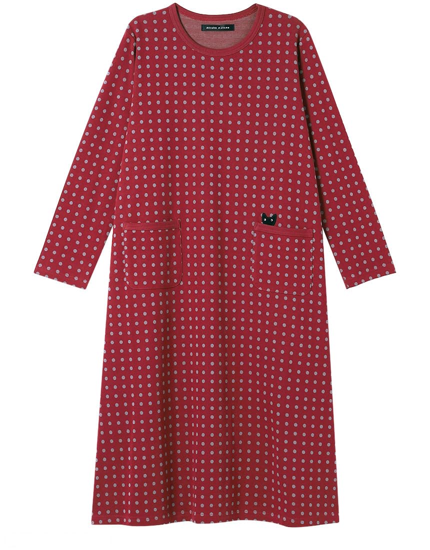 

Wacoal RELAX SLEEP Atsuko Matano Длинное хлопковое платье ATSUKO MATANO RE & платье-комбинация, рукав, 100% (HNW402 M)