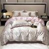 Luxury Blending Mulberry Silk Bedding Set with Duvet Cover Bed Sheet Pillowcase Double Couple Single Summer Blanket Cover Sheets
