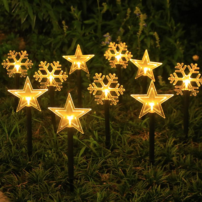 Christmas Solar Pathway Lights, Set of 5 Waterproof Landscape Christmas Lights, Stake Christmas Decorations, LED Lights for Yard Lawn Walkway Decor