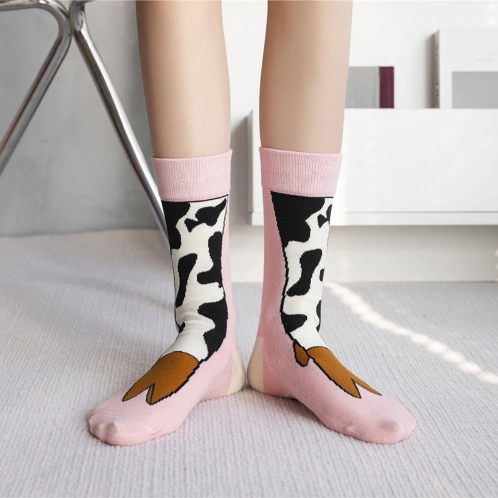 5 Paar Cartoon Hühnerfuß Socken Druck Zehe Kuh lustig Kurze Socken Kreativ Lustige Frosch Socken Damen