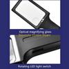 F26C Large Magnifying Glass with 20 LED Light 10X Handheld Illuminated Lighted Magnifiers for Seniors Reading Inspection Coin