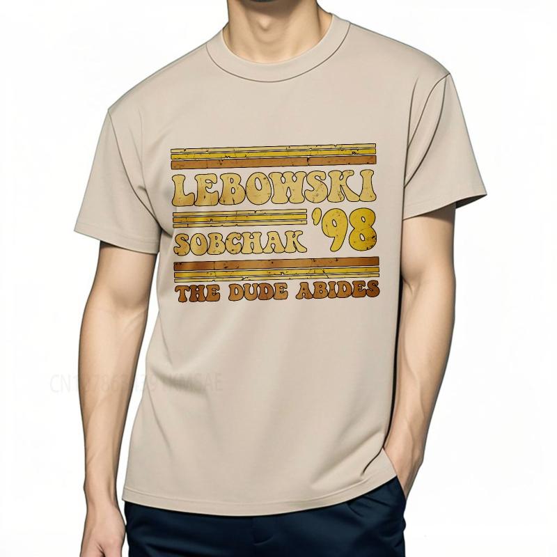 Big size summer For men tshirt Lebowski Sobchak 98 The Dude Abides Short Sleeve New Arrived Round Neck tees cotton men tops
