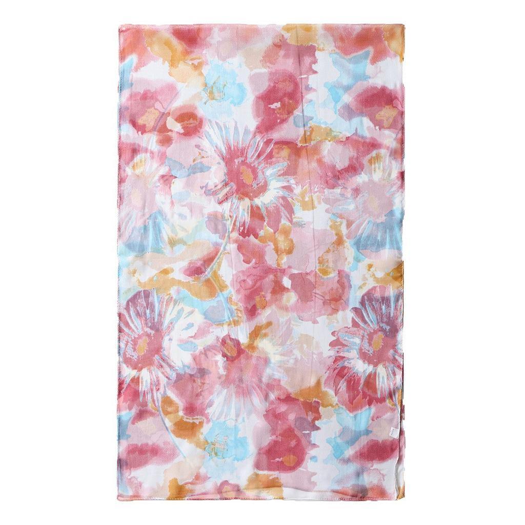 New Qiaoqisha Silk Scarf Women In Spring Summer Autumn Flower Printed Sunscreen Winter Versatile Fashion Color Long
