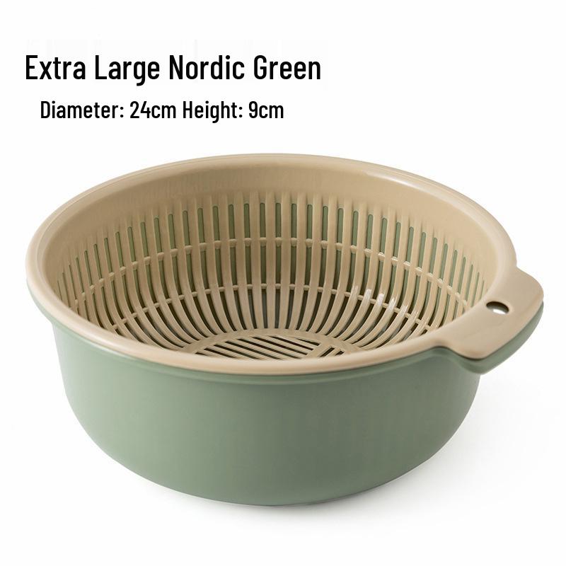 Extra Large Double-Layer Drain Basket for Kitchen & Vegetables