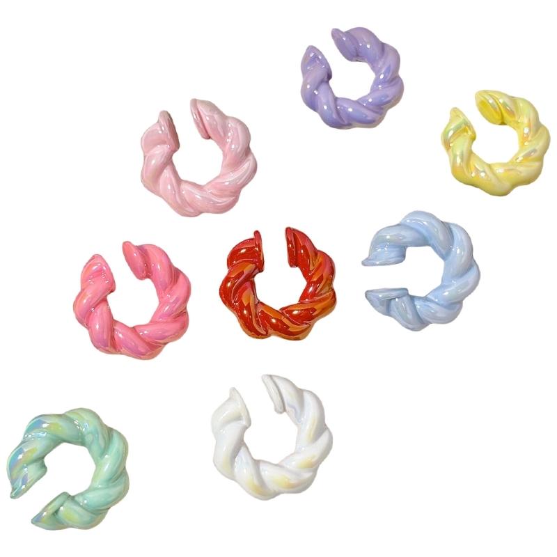 

Artistic Ear Cuff Flower Women Jewelry Comfortable Ear Clip Ear Jewelry Party and Casual Ear Accessory Resin Texture