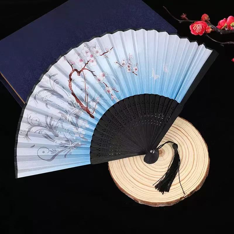 1pc-Multi-colored hand folding fan, bamboo folding fan, hand folding fan for church wedding gifts, party discount