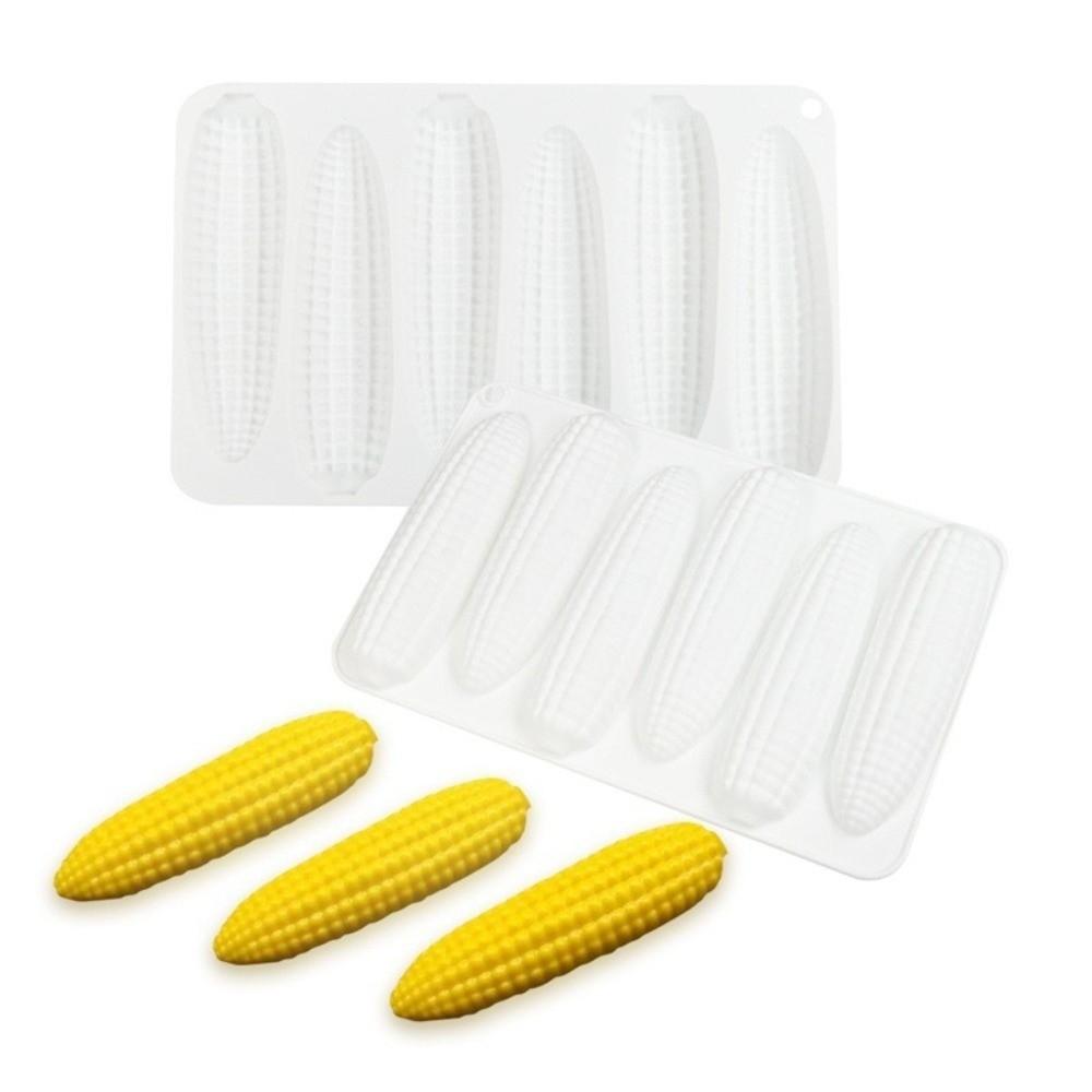 Food Grade Silicone Corn Silicone Molds 6-Cell Corn Baking Molds New Mousse Cake Mould  Home Baking