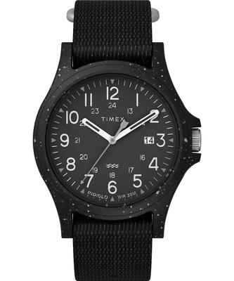 TIMEX Reclaim Ocean 40mm Black Recycled Mineral Quartz 3 ATM Water Black Watch, Dial, Plastic, Glass, Movement, Resistance, TW2V81900,