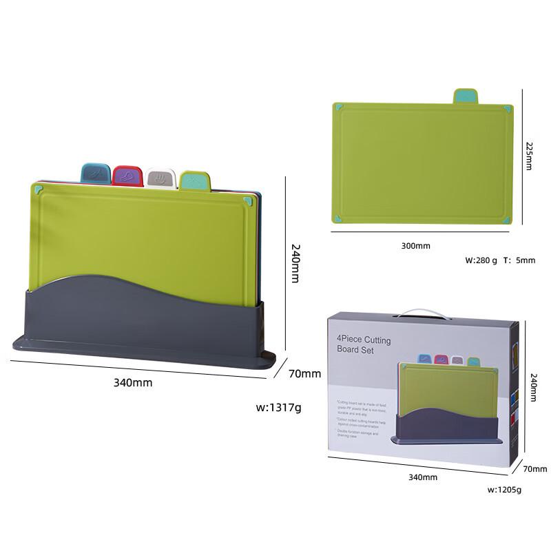 Wutuo Kitchen Double-Sided Cutting Board 4-Piece Set