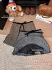 Women's Plus Size Grey Polka Dot Knit Wool A-Line Pleated Short Skirt with High Waist