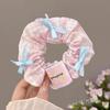 Cloth Check Bow Hair Ring Female Cute Sweet Cream College Style Scrunchie Forest Hair Accessories