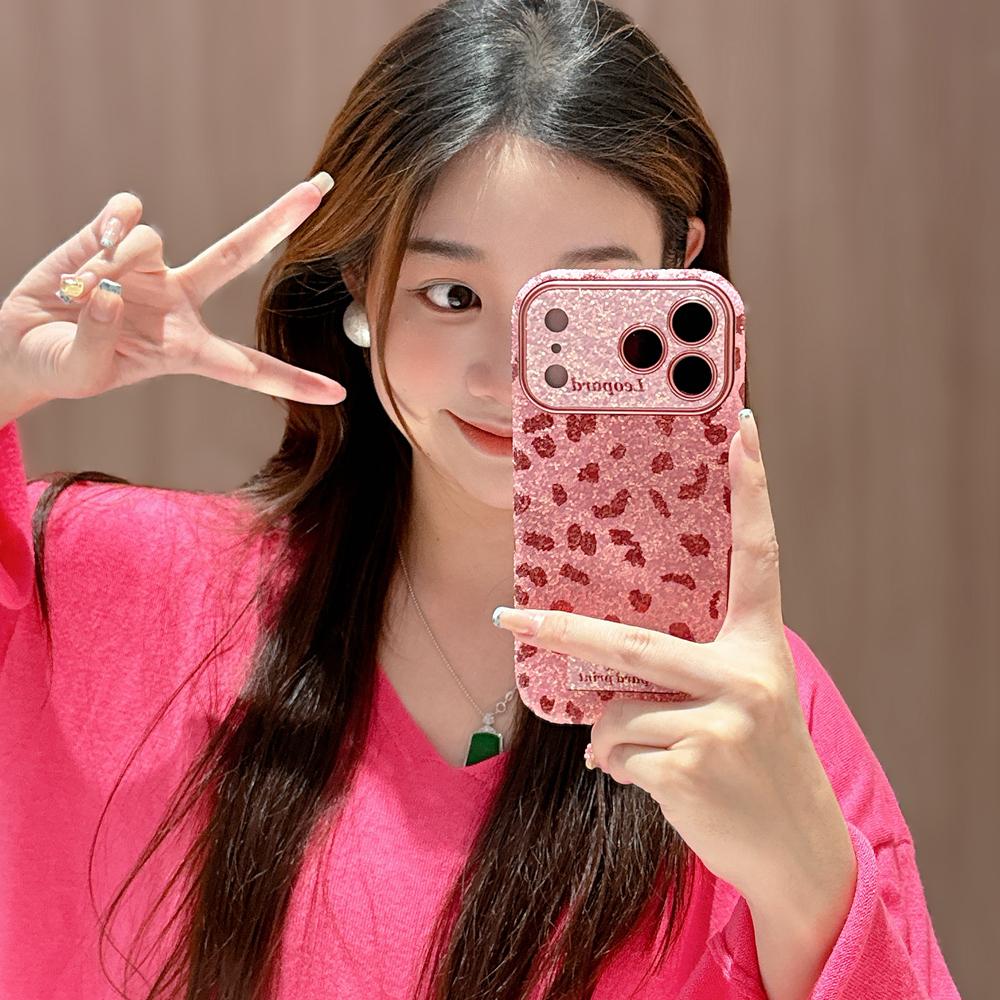 KEYSION Fashion Cute Leopard Print Phone Case for iPhone 14 15 16 17 Pro Max Rounded Edges Shockproof Cover for iPhone 15 16 17