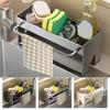 Self-draining Sink Drain Rack Carbon Steel Sink Stand Multifunctional Sink Sponge Holder  Bathroom