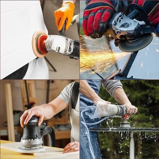 5 Pcs Sanding Discs 150mm 6inch Hook-and-Loop Sandpaper Orbital Sander Pads Sand Sheets for Wood, Metal & Plastic Surface Sanding