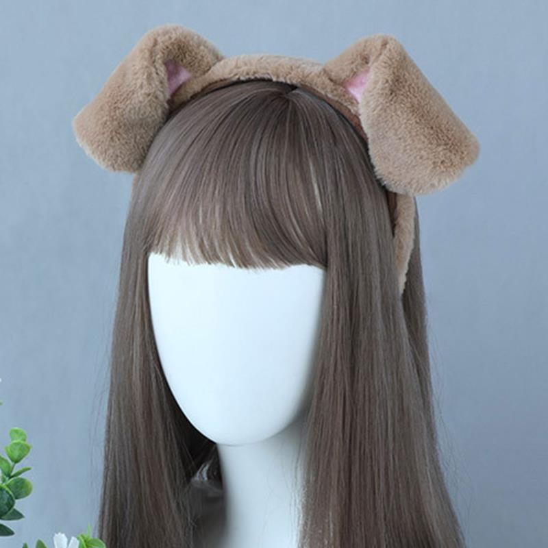 Spotted Dogs Folded Ear Hairband Cute Cosplay Headwear Cartoon Puppy Dog Hair Accessories Headbands For Women Festival Gifts