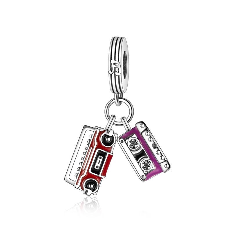 New Copper Sport Bicycle Car Guitar Violin Earphone Talisman Charm Fit For Original Bracelet Diy Women'S Boutique Jewelry