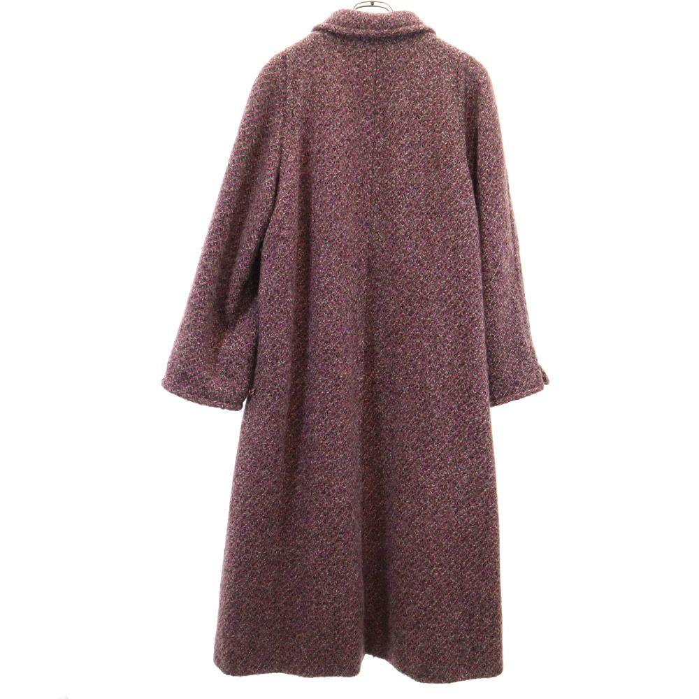 Aquascutum 70s 80s Vintage Wool Coat Purple Women Used