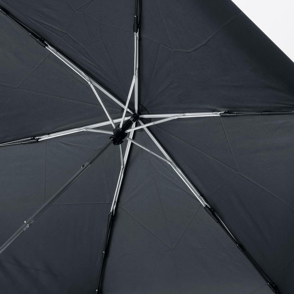 MUJI Folding Umbrella for Sun and Unisex 60cm Rib Length Rain, Adult, DEA53A5A, Black,