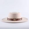 Vintage Western Wide Brim Felt Fedora Hat With Decorative Band For Women And Men
