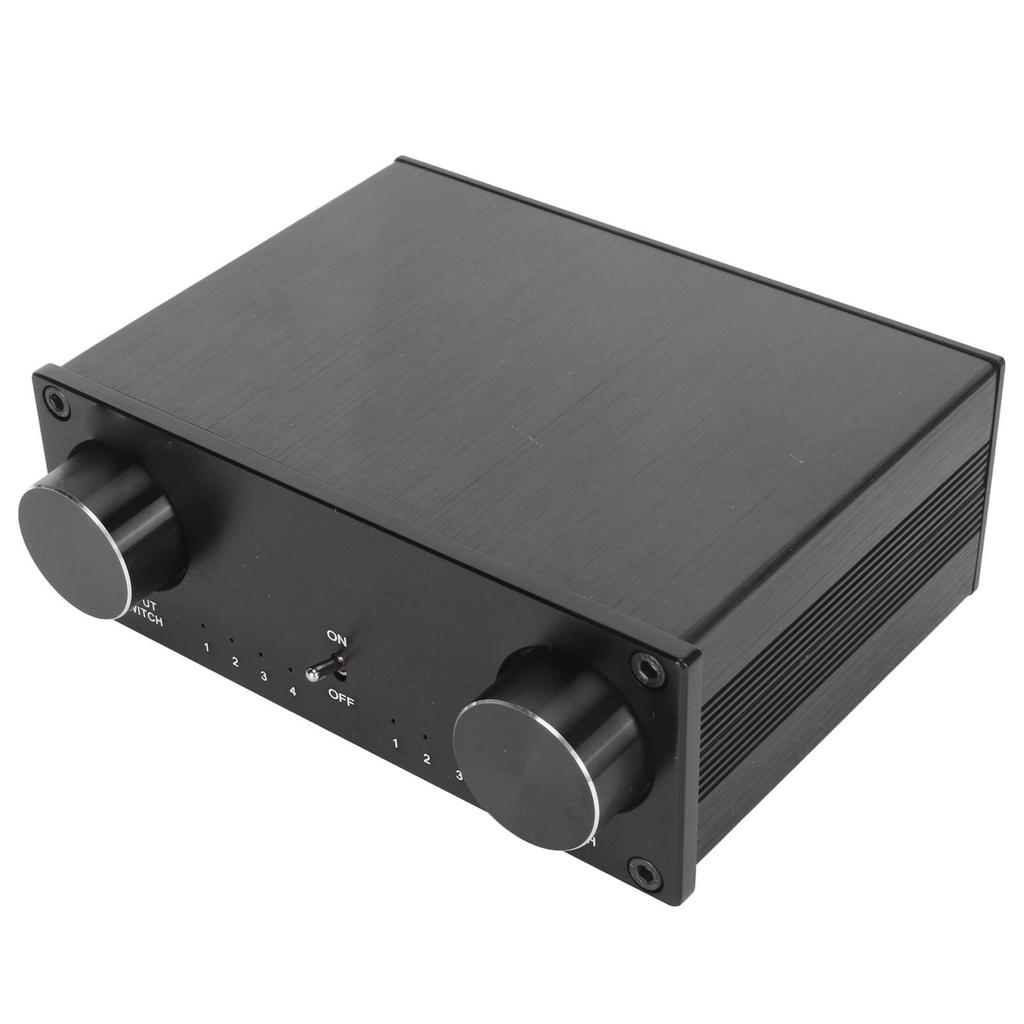 HiFi Sound Switcher 4 in 4 Out Dual Channel Gold Plated Socket Silent Lossless Sound Signal Source Switcher