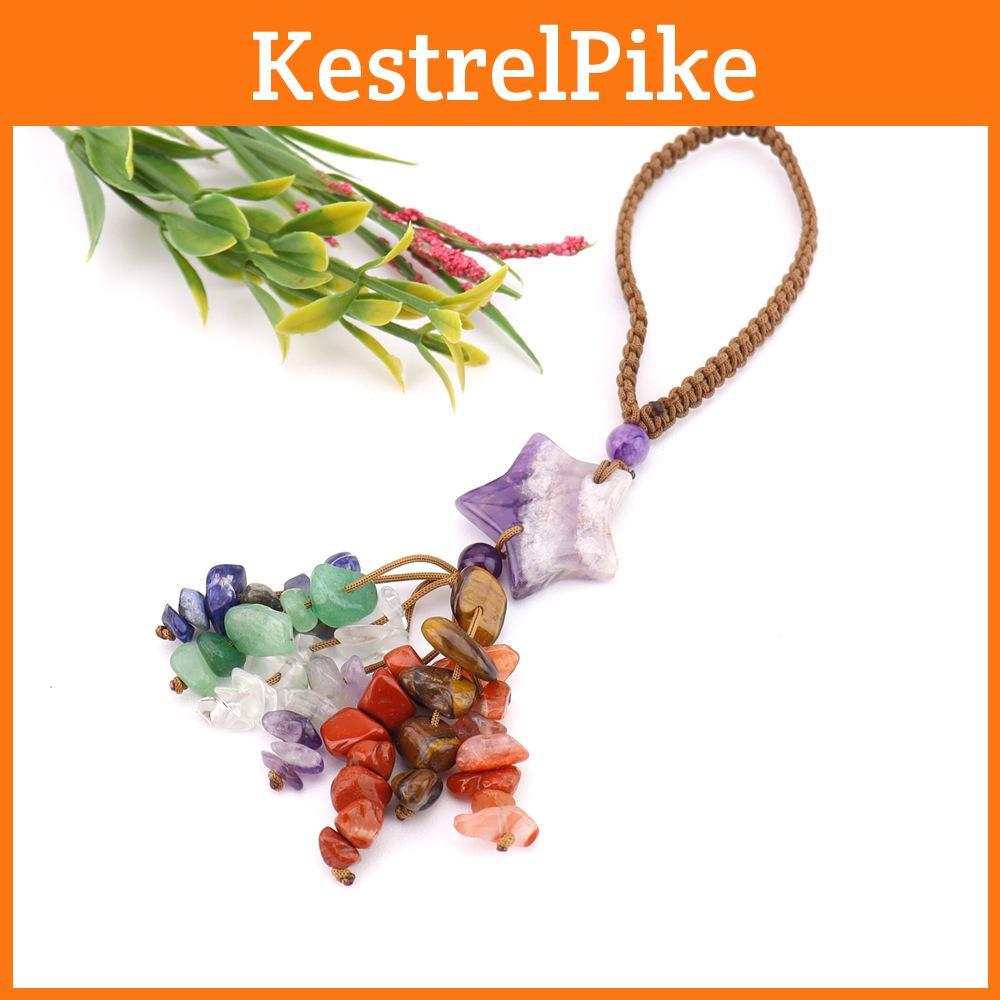 Agate Star Pendant Keychain Handmade Crystal Car Charm For Gift And Decoration