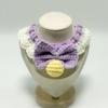 Handmade knitted bibs and neckerchiefs for pets, featuring a cute princess style, perfect for dogs and cats, and can also be used as decorative