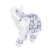 Decorative Elephant Statue Figurine Sculpture Resin Home Decor Collectible Ornament Blue and White Porcelain S(6 X 4 X