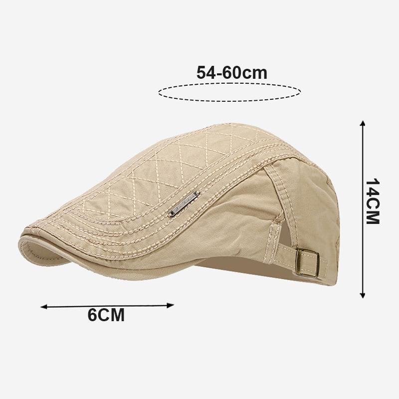 Men's Cotton Vintage Beret Adjustable Gatsby Ivy Irish Newsboy Cap Taxi Driver Cap Solid Color Casual Flat Duckbill Cap