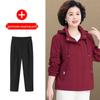 Mother's Day 2026 Stylish Hooded Windbreaker for Middle-Aged Women