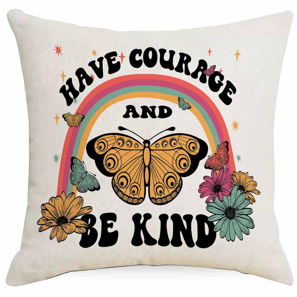 Western Summer Butterfly Bee Flower Pillowcase Home Sofa Cushion Pillowcase Decoration