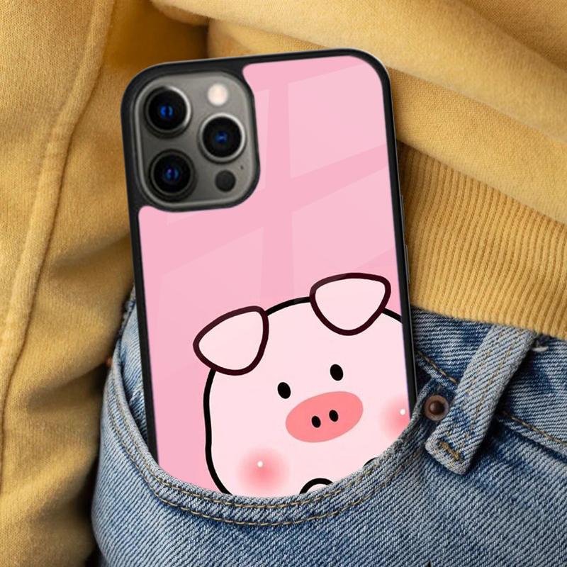 Cartoon Pig Piggy Soft Phone Case for iPhone 17 Air 16e Pro Max 15 Pro 13 14 Plus 11 12 MagSafe Magnetic Coque
