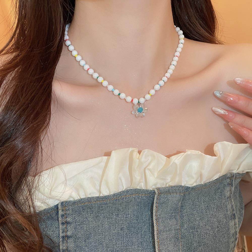 Gänseblümchen Blumen Blumen Perlenkette Ornamente Schlüsselbeinkette Böhmischer Choker Weiblich