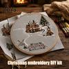 Embroidery Starter Kit for Adults Christmas Cross Stitch Kit, Winter Holiday DIY Xmas Handmade Decorations Tree Craft Adults, Home Decor Festive Gift