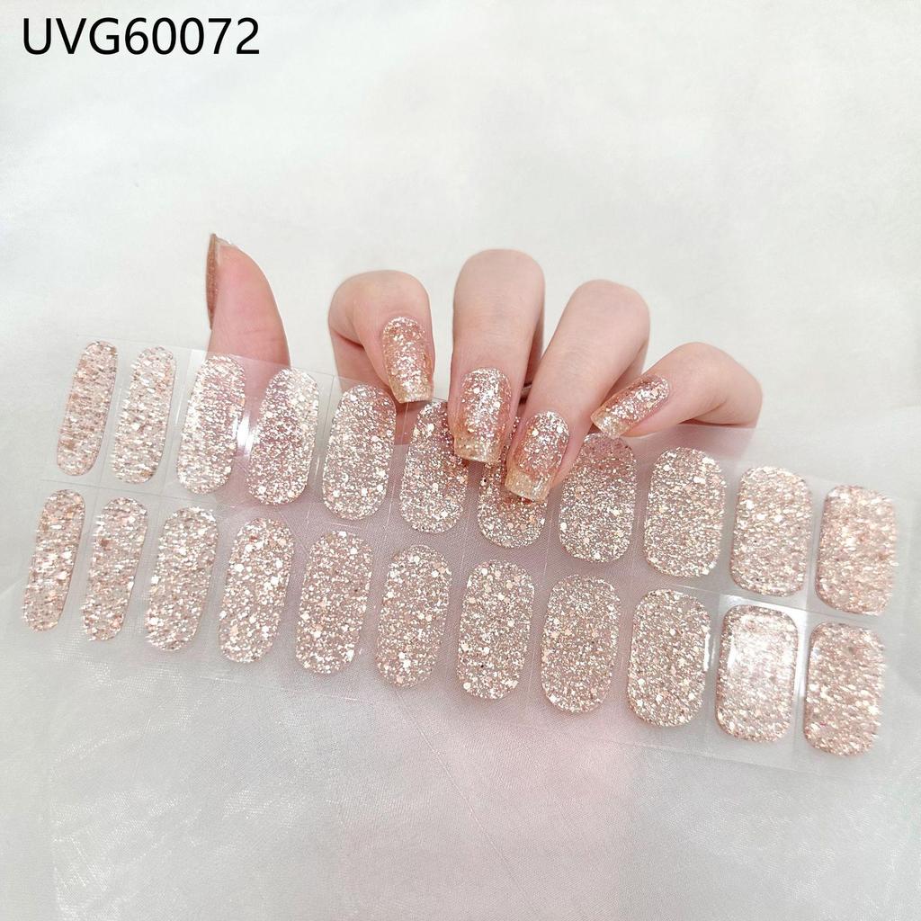 Transparent Nude UV Gel Nail Art Stickers: Semi-Cured, Semi-Baked Manicure Sheets