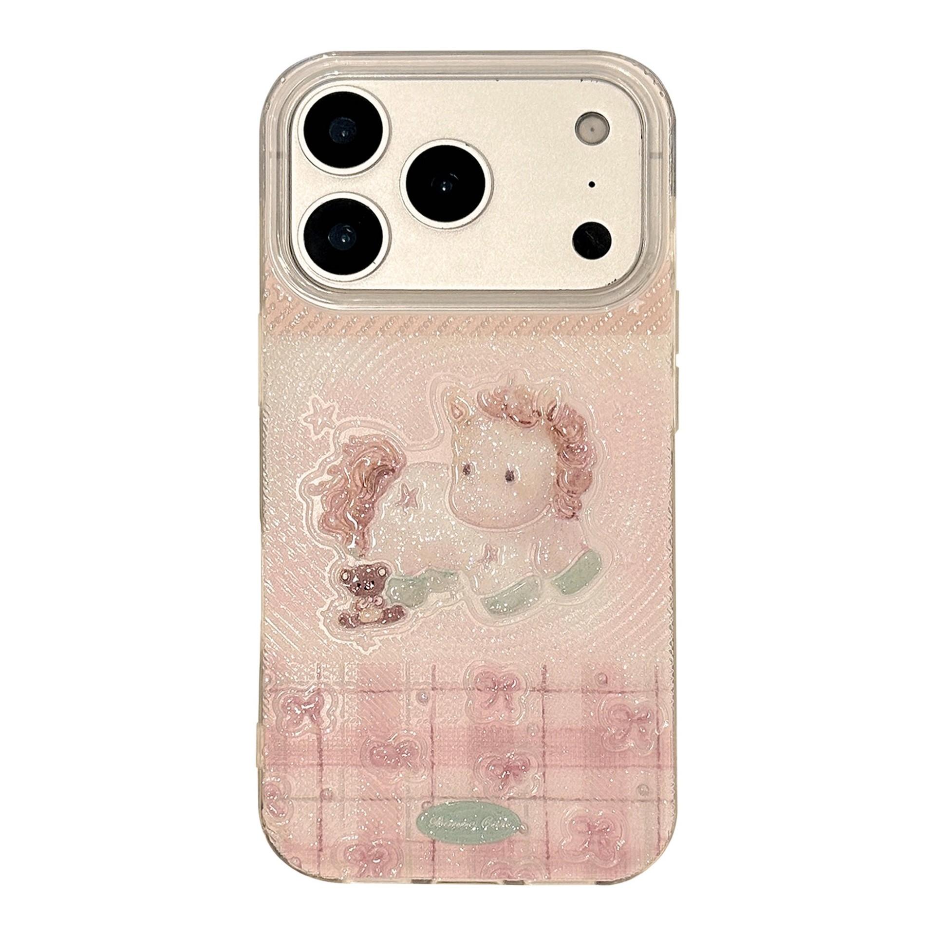 

Cute Glitter Pink Pony Phone Case for iPhone 16, iPhone 17, and iPhone 17 Pro Max iPhone 17 Air