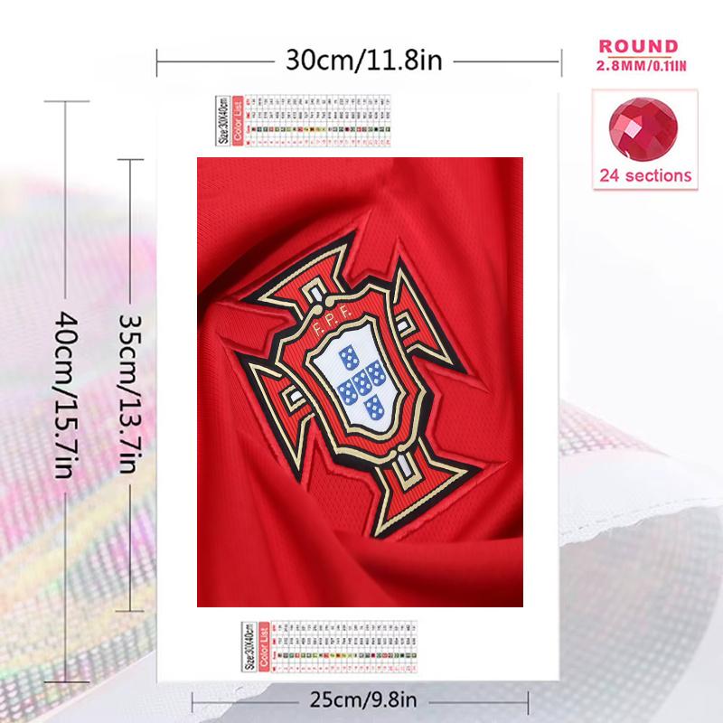 Portugal football Pattern 3pcs 100% Round Full Drill 5D DIY Diamond Painting Embroidery Cross Stitch Rhinestone Décor