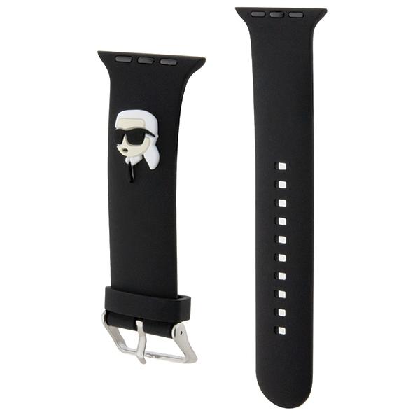 Karl Lagerfeld Pasek Klawlslknk Apple Watch 42/44/45/49Mm Czarny/Black Strap 3D Rubber Karl Head