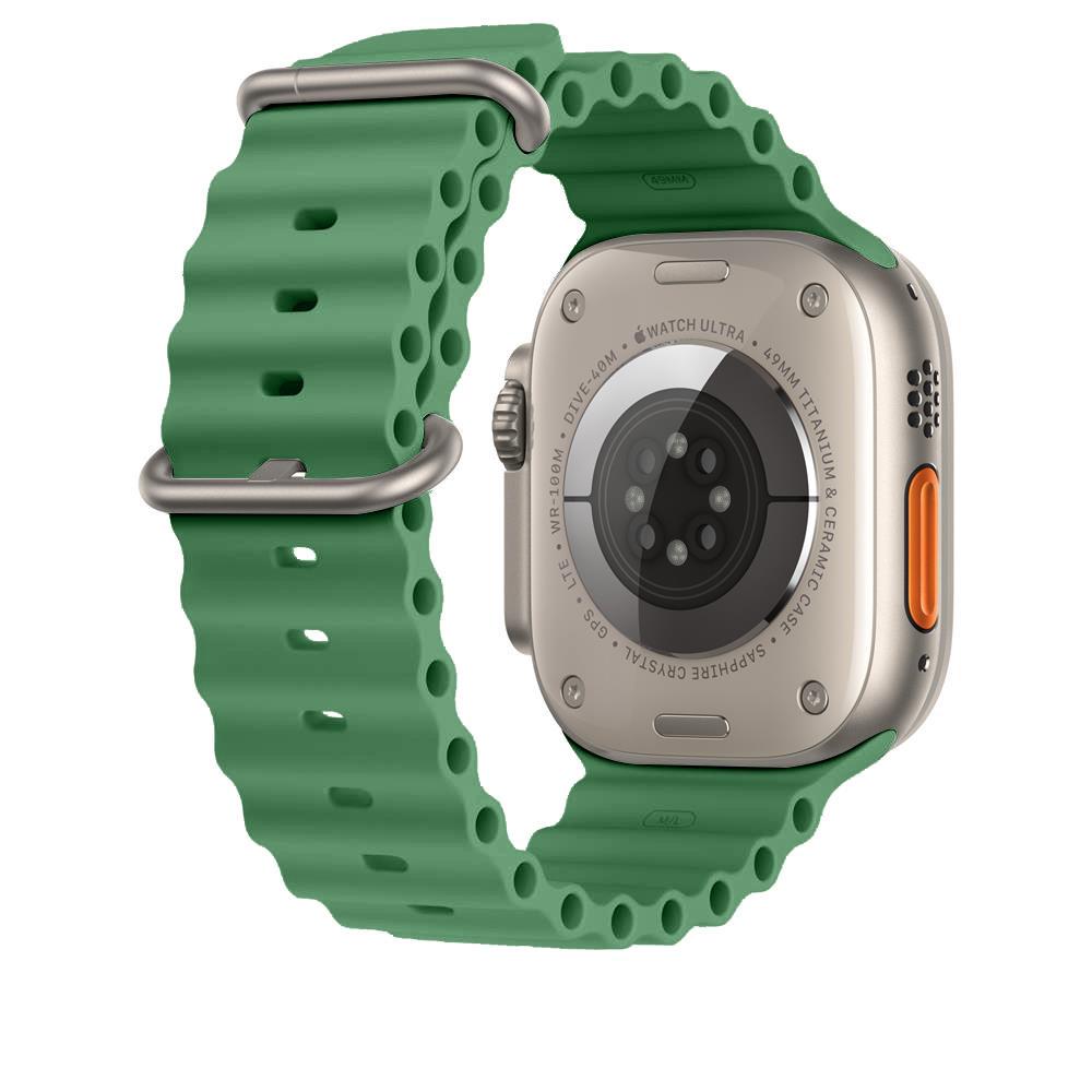 Double Buckle Solid Silicone Strap for Apple Watch Series 1, 8, 9