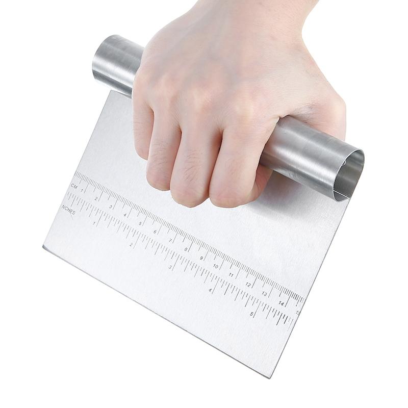 Stainless Steel Pastry Bench Scraper Dough Cutter Pizza Cake Cookies Divider
