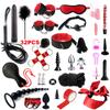 Fetish BDSM Kit Set Sex Toy Handcuffs for Woman Adult Supplies Handcuffs Whip Anal Plug Vibrator Bondage Rope Sexual Sexy Game