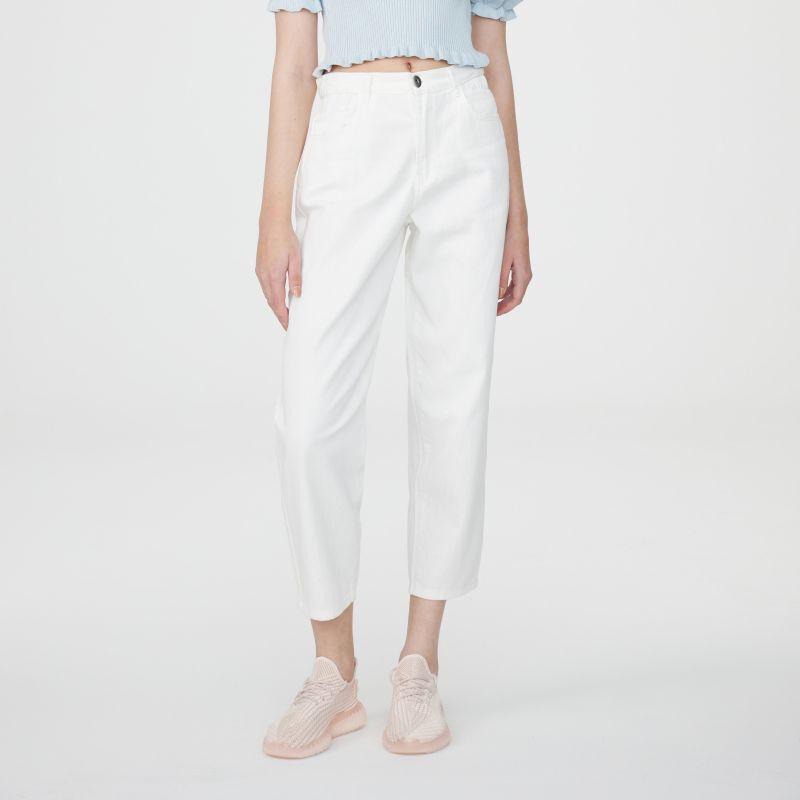 VITABERRY Women's Casual Paper Bag Cropped Denim Jeans