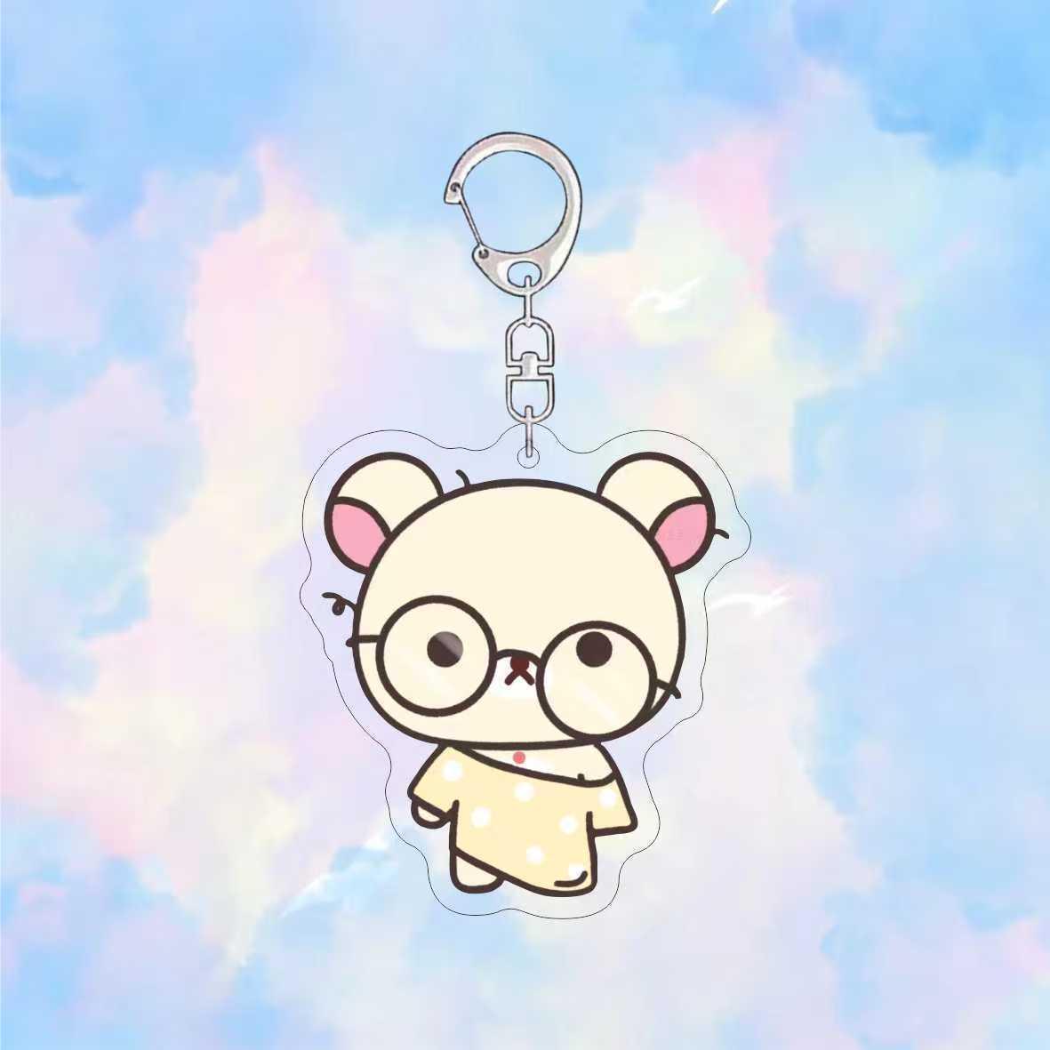 

Rilakkuma Keychain: Cute 2D Acrylic Cartoon Pendant & Backpack Charm for Couples