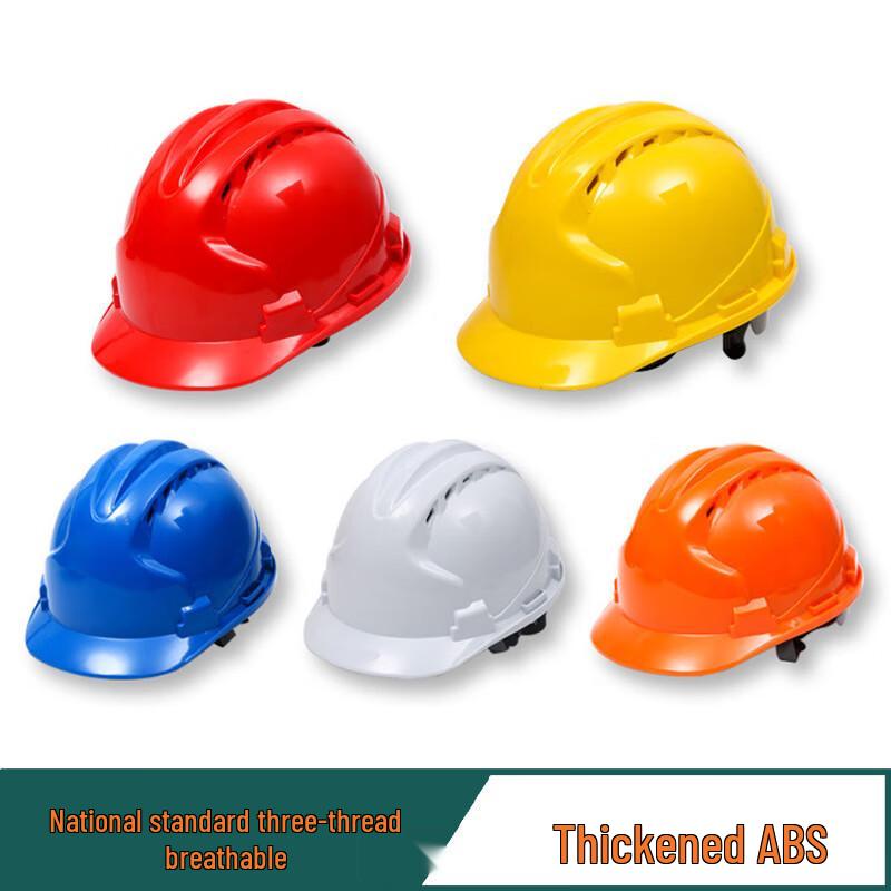 ABS Safety Helmet for Construction Standard Three-Rib Ventilated Style красный