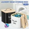 Laundry Pod Storage Container Wooden Laundry Bead Holder with Lid Dishwasher Tablet Storage Box Bathroom Laundry Pods Organizer