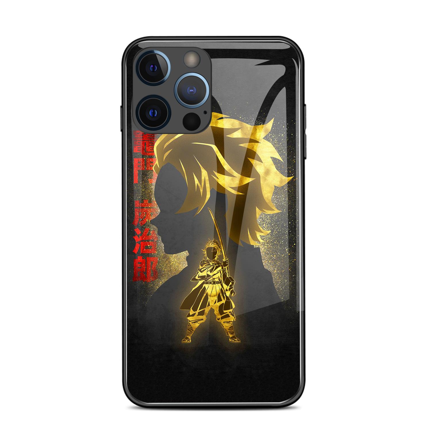 

Чехол для iPhone 14 Стеклянная Жесткая Задняя Крышка Demon Slayer Coque Для Iphone 6 6s 7 8 14 Plus X Xs Max Xr 11 12 13 14 Pro Max Se2020 iphone 14 plus&Silicon TPU case