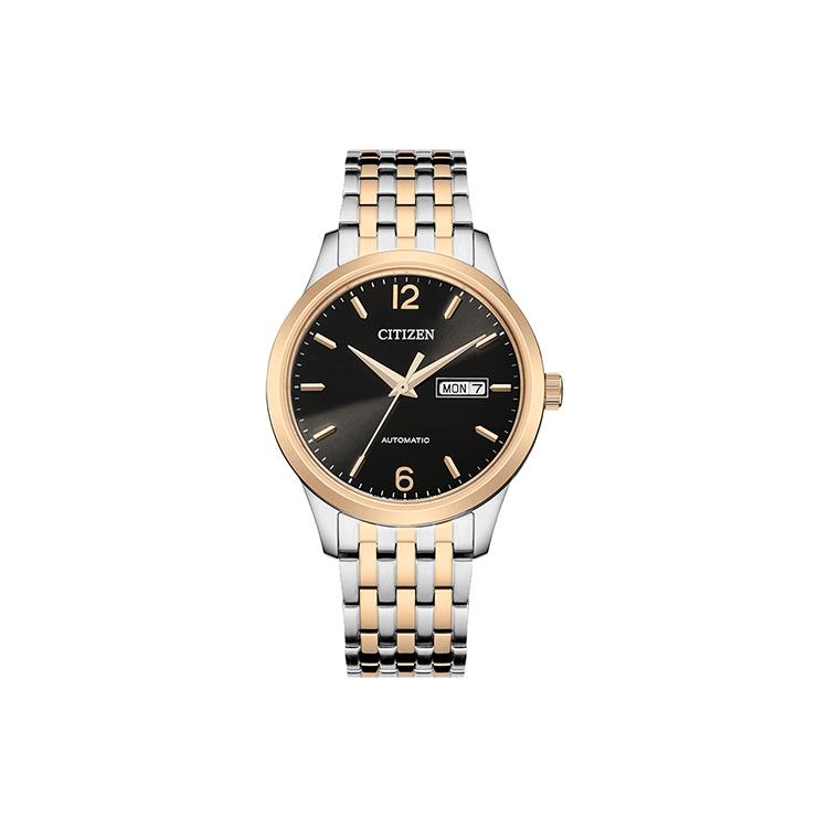 CITIZEN Automatic Mechanical Movement Stainless Steel Strap Watch Men's Watches Black Dial NH7504-52E